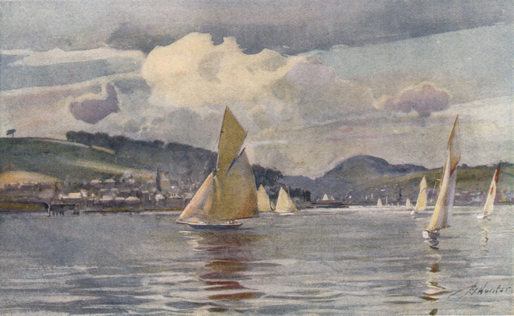 'Craigmore and Rothesay Bay' by John Young-Hunter. Scotland 1907 old print